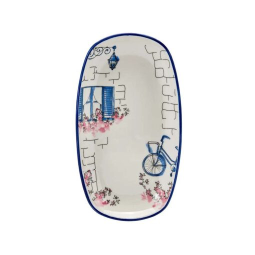 Karaca Karaca Alacati Small Oval Plate | 153.03.07.7917 - Home & Kitchen - Lebanon