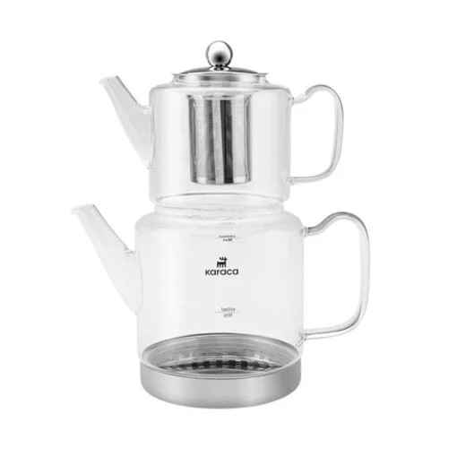 Karaca Karaca Dora Borosilicate Glass Teapot XL, 2L Drinker + 1L Teapot + Teapot LID | 153.03.08.3329 - Home & Kitchen - Lebanon