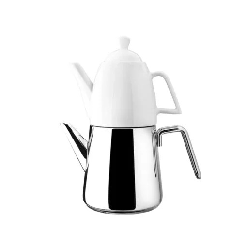 Karaca Karaca Swan Porcelain Teapot Set Family Size, 2.5L Drinker + 1.1L Teapot + Teapot LID | 153.03.07.4044 - Home & Kitchen - Lebanon