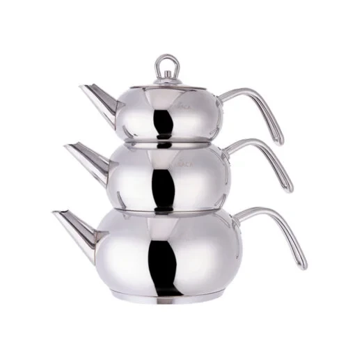 Karaca 3D Induction Based Midi Teapot Set, 0.7L, 1.1L, 1.9L | 153.03.07.4256