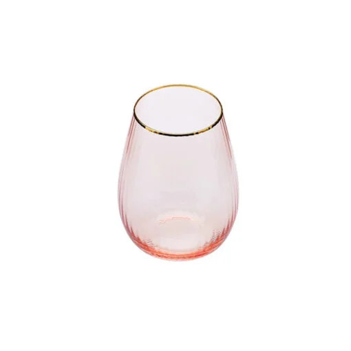Karaca Karaca Gemma Water Glass Salmon 550ML | 153.03.08.1573 - Home & Kitchen - Lebanon