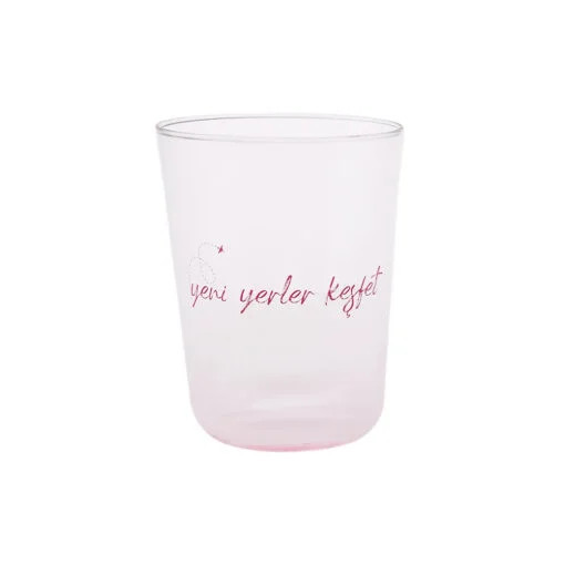 Karaca Karaca To-Do Collection Water Glass Pink 250ML | 153.03.08.1797 - Home & Kitchen - Lebanon