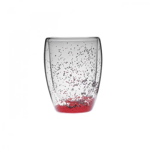 Karaca Karaca Pia Red Glitter Water Glass 350ML | 153.03.08.2429 - Home & Kitchen - Lebanon
