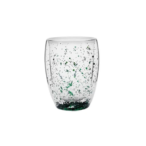 Karaca Karaca Pia Green Glitter Water Glass 350ML | 153.03.08.2430 - Home & Kitchen - Lebanon