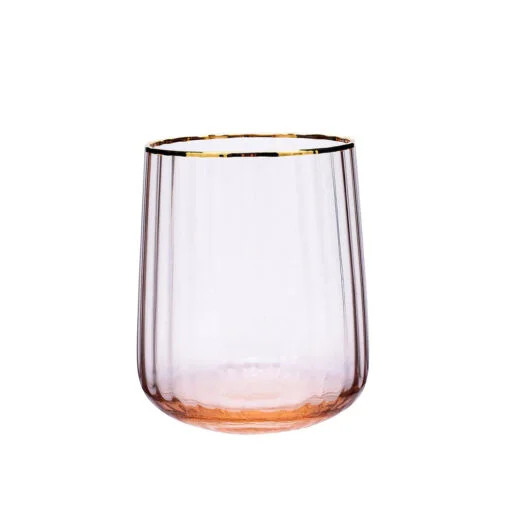 Karaca Karaca Misty Line Glass Water Cup Orange | 153.03.07.8646 - Home & Kitchen - Lebanon