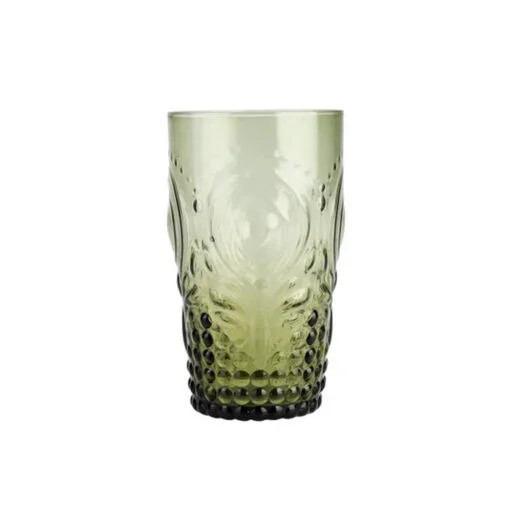 Karaca Karaca Camila Green Soft Drink Glass, 10cm | 153.03.08.0233 - Home & Kitchen - Lebanon