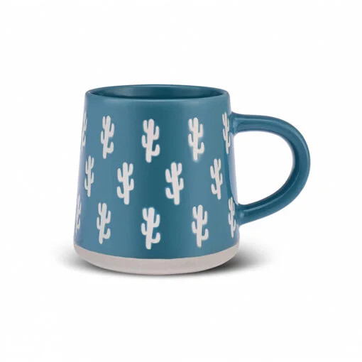 Karaca Karaca Cactus Mug 380ML Blue | 153.09.01.2854 - Home & Kitchen - Lebanon