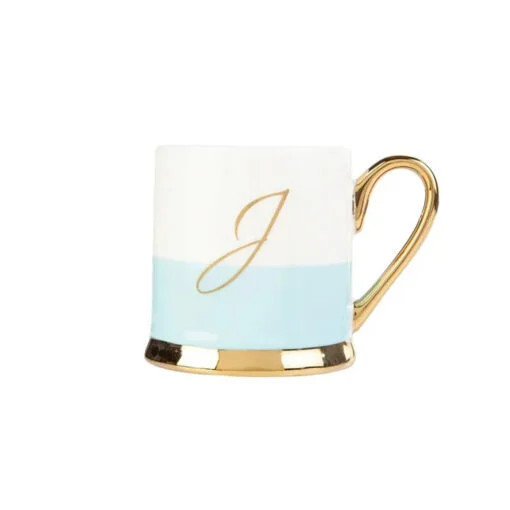 Karaca Karaca Porcelain 330ML Mug With Letter J | 153.03.06.1617 - Home & Kitchen - Lebanon