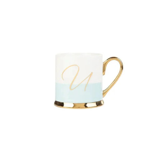Karaca Karaca Porcelain 330ML Mug With Letter U | 153.03.06.1627 - Home & Kitchen - Lebanon