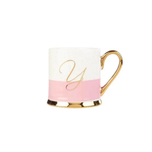 Karaca Karaca Porcelain 330ML Mug With Letter Y | 153.03.06.1629 - Home & Kitchen - Lebanon