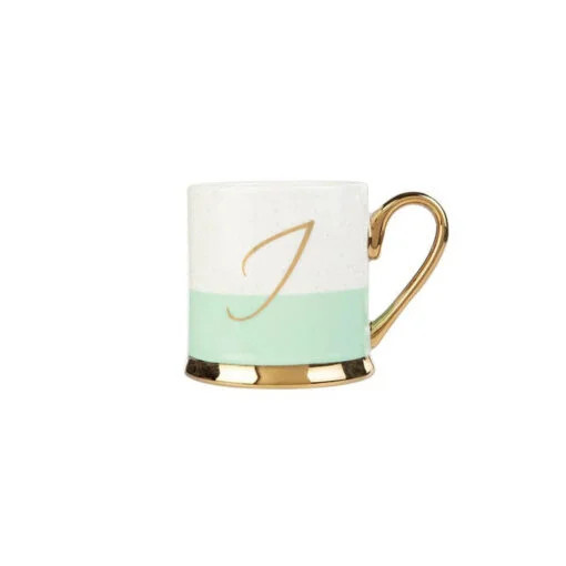 Karaca Karaca Porcelain 330ML Mug With Letter I | 153.03.06.1616 - Home & Kitchen - Lebanon