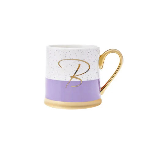 Karaca Karaca Porcelain 330ML Mug With Letter B | 153.03.06.1609 - Home & Kitchen - Lebanon