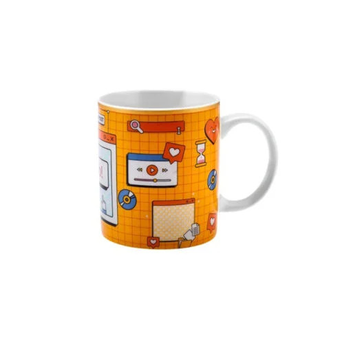 Karaca Karaca Motto Hello Mug 360ML | 153.03.05.0168 - Home & Kitchen - Lebanon