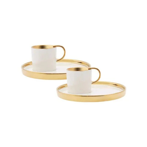 Karaca Karaca Levin Coffee Cup Set of 2 People With Presentation 100ML | 153.03.06.4885 - Home & Kitchen - Lebanon