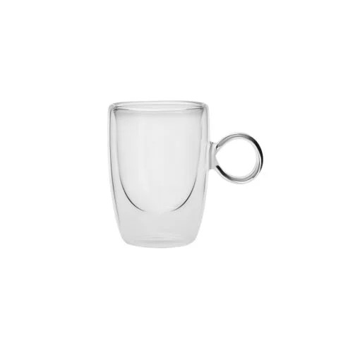 Karaca Karaca Pia Double Walled Coffee Cup Round Handle 100ML | 153.03.07.7770 - Home & Kitchen - Lebanon