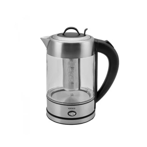Karaca Karaca Glass Inox Herbal Tea Machine And Water Heater Kettle, LED Light, High Borosilicate Body, Stainless Steel – 1850W, 1.7L | 153.01.06.4887 - Home & Kitchen - Lebanon