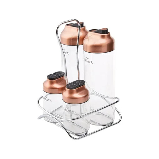 Karaca Karaca Dimple Cooper 5Pcs Glass Salad Set | 153.03.06.6693 - Home & Kitchen - Lebanon