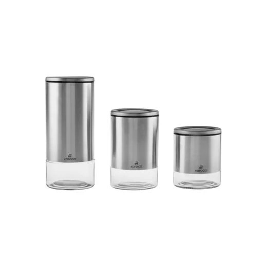 Karaca Karaca Walter Inox 3Pcs Storage Box Set | 153.03.08.5006 - Home & Kitchen - Lebanon
