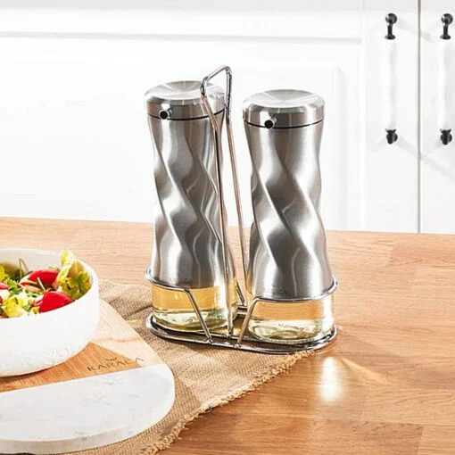 Karaca Karaca Tottori Inox Glass Oil & Vinegar Bottle | 153.03.06.4726 - Home & Kitchen - Lebanon