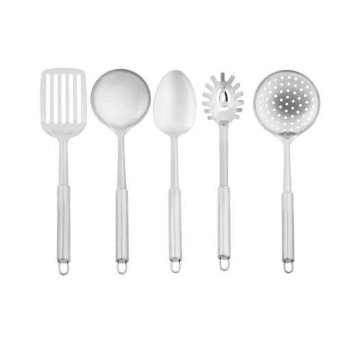 Karaca Karaca Master Service Set With 5Pcs Box Ladle 32×9.5cm – Perforated Spatula 33x7cm – Colander 33×6.8cm – Serving Spoon 33.5×6.8cm – Pasta Spoon (31.5×6.8cm) | 153.03.06.6512 - Home & Kitchen - Lebanon