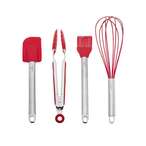 Karaca Karaca Cake 10Pcs Cake Serving Utensil Red Spatula 25cm – Brush 25cm – Tongs 27cm – Whisk 7cm – Cream Container and 5 Different Heads | 153.03.06.6513 - Beauty & Personal Care - Lebanon