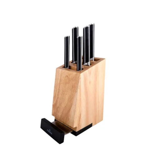 Karaca Karaca Teton 6Pcs Knife Set 20cm Bread Knife – 13cm Slicing Knife – 20cm Chef Knife – 9cm Paring Knife – 20cm Chopping Knife – Knife Stand | 153.03.06.1414 - Home & Kitchen - Lebanon