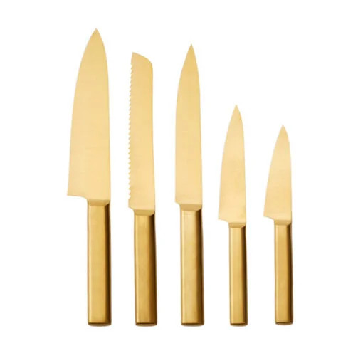 Karaca Karaca Goldest Premium 5Pcs Knife Set – 1 Chef’s Knife Bread Knife – Slicing Knife – Chopping Knife – Paring Knife | 153.03.08.2558 - Home & Kitchen - Lebanon