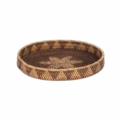 Karaca Karaca Home Antique Rattan Tray 40x40x5cm | 300.21.02.0116 - Home & Kitchen - Lebanon