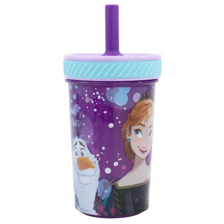 Disney Disney Stor Drop Safe Silicone Straw PP Tumbler 370ml Frozen Violet | 74287 - Home & Kitchen - Lebanon