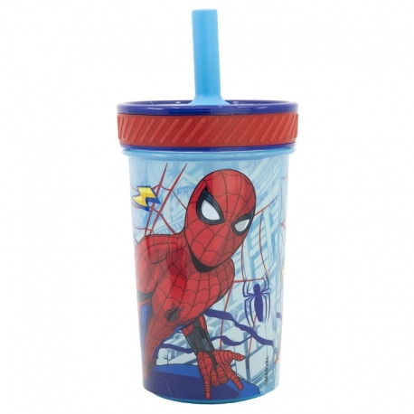Disney Disney Stor Drop Safe Silicone Straw PP Tumbler 370mlspiderman Dimension | 74787 - Home & Kitchen - Lebanon