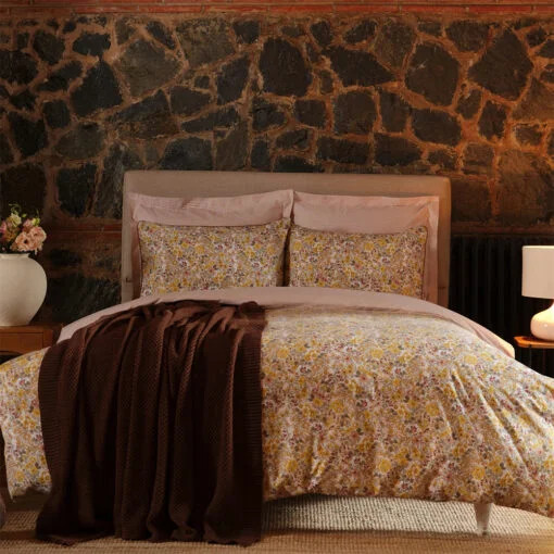 Karaca Karaca Home Florent Yellow Single Duvet Cover Set Knitted Blanket Set | 200.21.01.0023 - Home & Kitchen - Lebanon