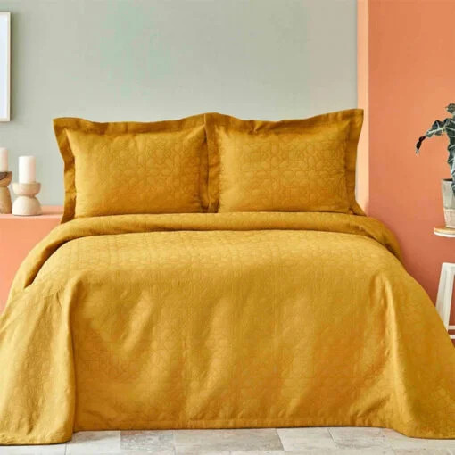 Karaca Karaca Home Back To Basic Light Mustard Single Bedspread | 200.18.01.0974 - Home & Kitchen - Lebanon