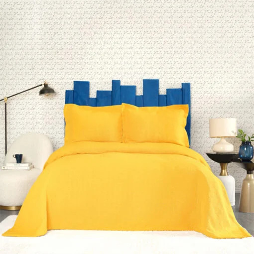 Karaca Karaca Home Cedric Yellow Double Bedspread | 200.21.01.0044 - Home & Kitchen - Lebanon