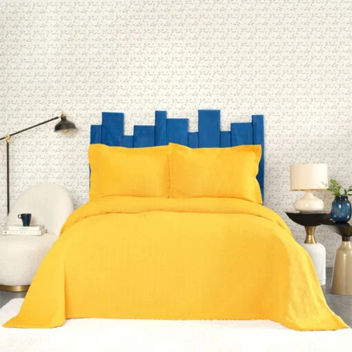 Karaca Karaca Home Cedric Yellow Single Bedspread | 200.21.01.0046 - Home & Kitchen - Lebanon