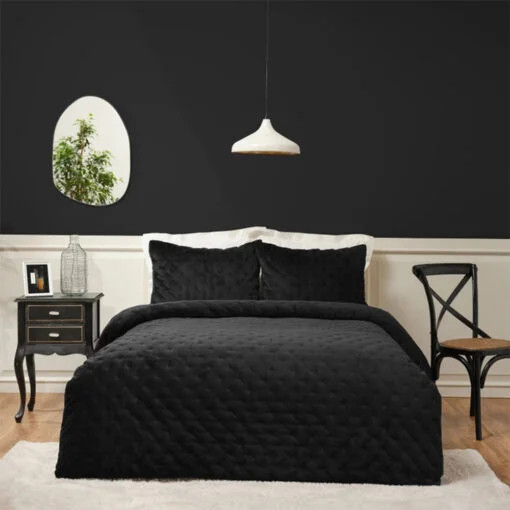 Karaca Karaca Home Tiana Chester Black Double Bedspread | 200.21.01.0166 - Home & Kitchen - Lebanon