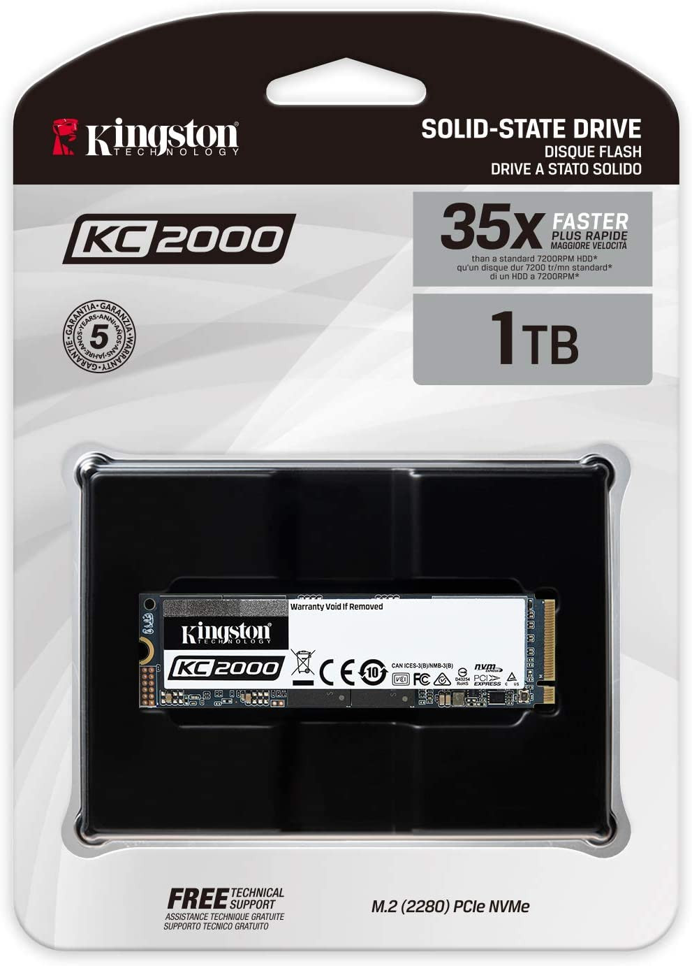 Kingston KINGSTON KC2000 M.2 2280 NVME 1000GB SSD | SKC2000M8/1000G - Computers & Tech - Lebanon