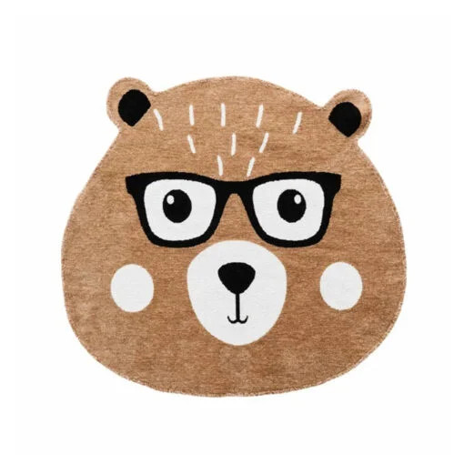 Karaca Karaca Cashmere Carpet Nature Lover Recyclable Lovely Friends Bear 120x100cm | 210.01.01.0001 - Home & Kitchen - Lebanon