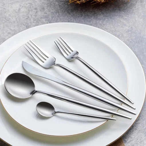 Karaca Karaca Jupiter 60Pcs Cutlery Set With Box, Platin | 153.03.08.1914 - Home & Kitchen - Lebanon