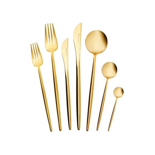 Karaca Karaca Jupiter 84Pcs Cutlery Set With Box, Matte Gold | 153.03.08.4577 - Home & Kitchen - Lebanon