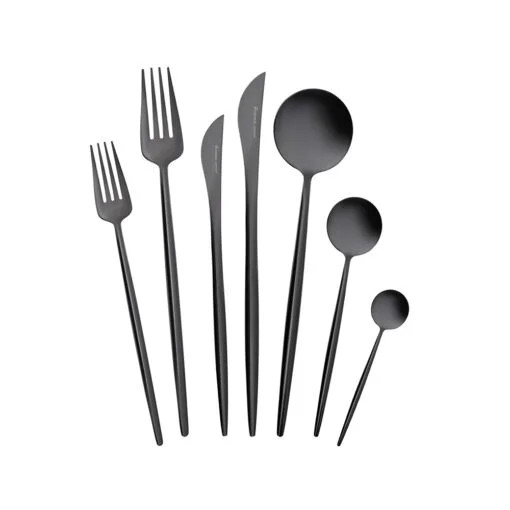 Karaca Karaca Jupiter 84Pcs Cutlery Set With Box, Shiny Black | 153.03.08.4579 - Home & Kitchen - Lebanon