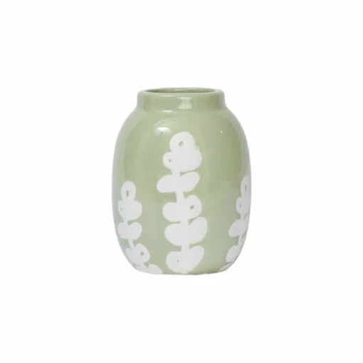 Karaca Karaca Home Romance Ceramic Vase Green 12cm | 300.22.02.0067 - Home & Kitchen - Lebanon