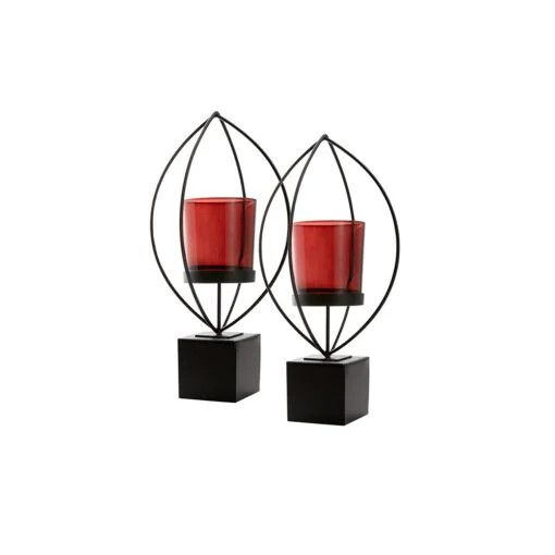 Karaca Karaca Home Nanza Ellipse 2 Candle Holders | 300.19.02.127 - Home & Kitchen - Lebanon