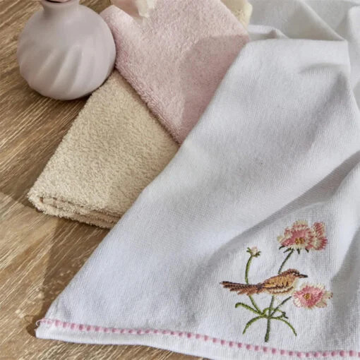 Karaca Karaca Home Bird 100% Cotton 3Pcs Hand Towels 30x50cm | 200.22.05.0115 - Home & Kitchen - Lebanon