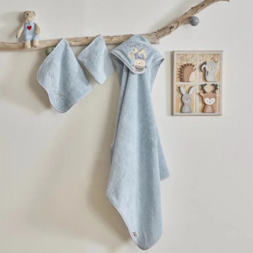 Karaca Karaca Home Little Cowboy Towels-Swaddle-Bag 3Pcs Set | 200.22.14.0340 - Home & Kitchen - Lebanon