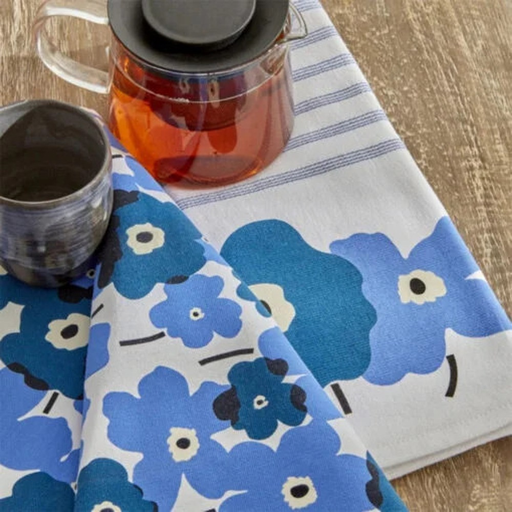 Karaca Karaca Home Roxie 100% Cotton 2Pcs Kitchen Towels Blue | 200.22.11.0068 - Home & Kitchen - Lebanon