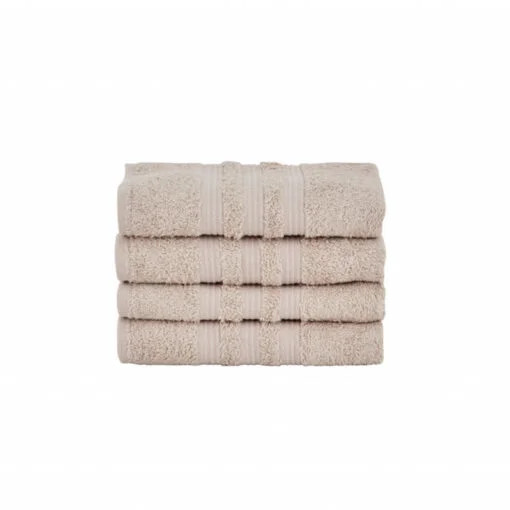 Karaca Karaca Home Road 100% Cotton 4Pcs Face Towels Set 50x90cm Beige | 200.21.01.0734 - Home & Kitchen - Lebanon
