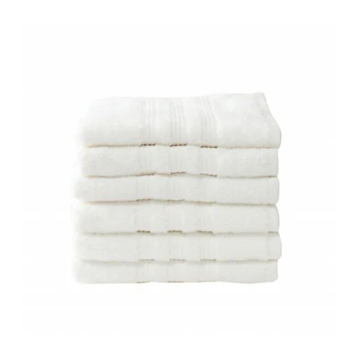 Karaca Karaca Home Road 100% Cotton 6Pcs Face Towels Set 50x90cm Off-White | 200.21.01.0737 - Home & Kitchen - Lebanon