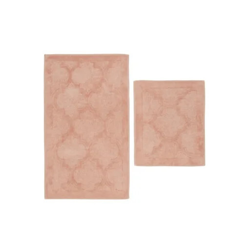 Karaca Karaca Home Katy 2Pcs Bath Mat Powder | 200.22.02.0043 - Home & Kitchen - Lebanon