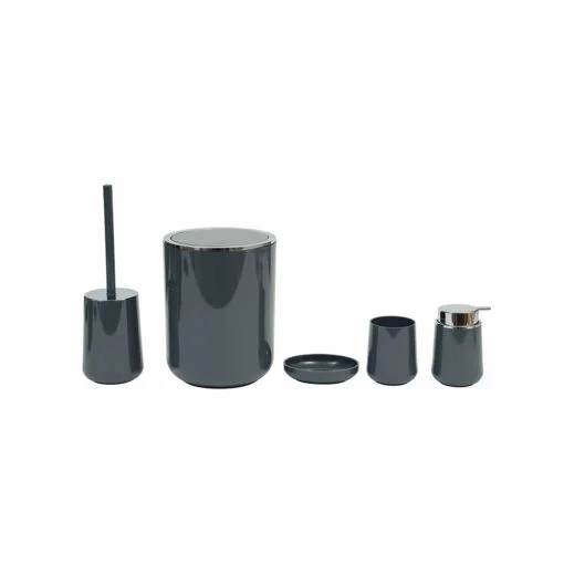 Karaca Karaca Home Pretti 5Pcs Bathroom Set Anthracite | 300.23.01.0451 - Home & Kitchen - Lebanon