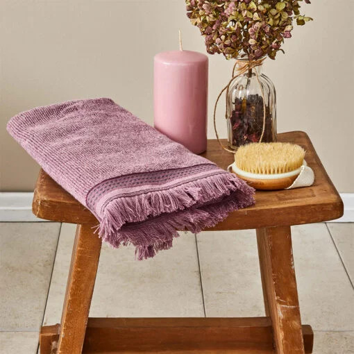 Karaca Karaca Home Softy 100% Cotton Appliqued Face Towels 50x90cm Lilac | 200.19.01.0656 - Home & Kitchen - Lebanon